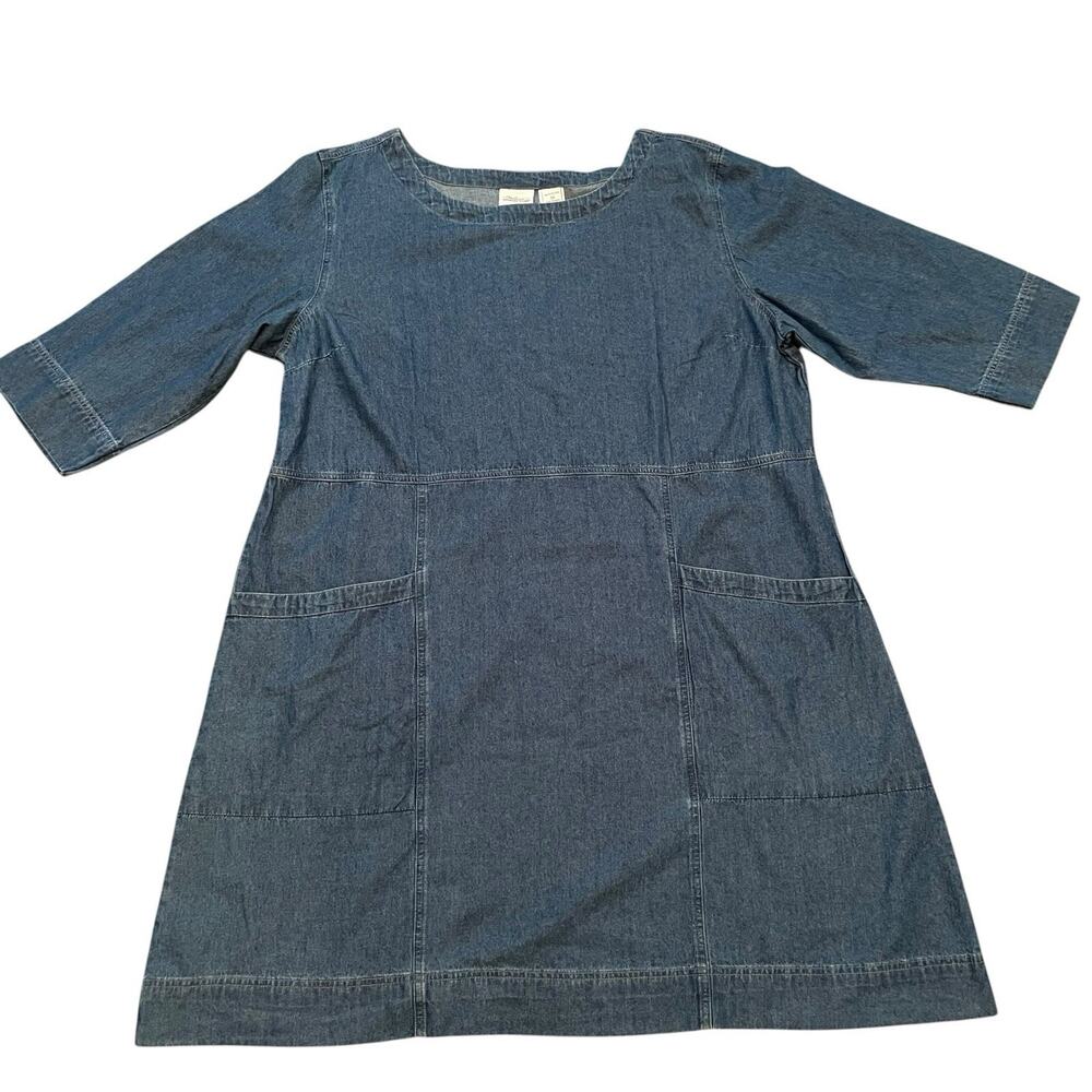 Vermont Country Store Denim Dress Size 3XL Chambray Denim 100% Cotton Blue